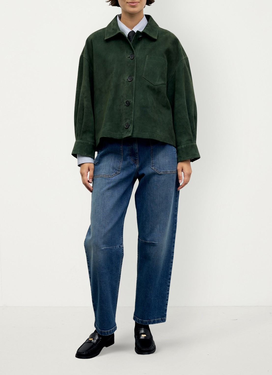 Gerard Darel Pia overshirt van suède - detail 2 groen