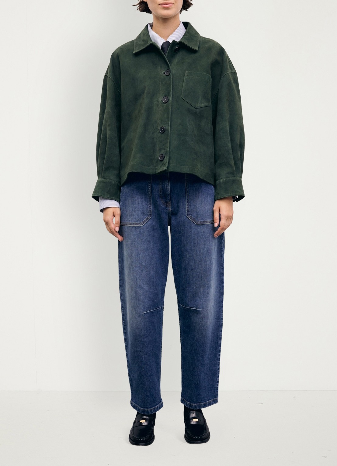 Gerard Darel Pia overshirt van suède - voorkant 4 groen