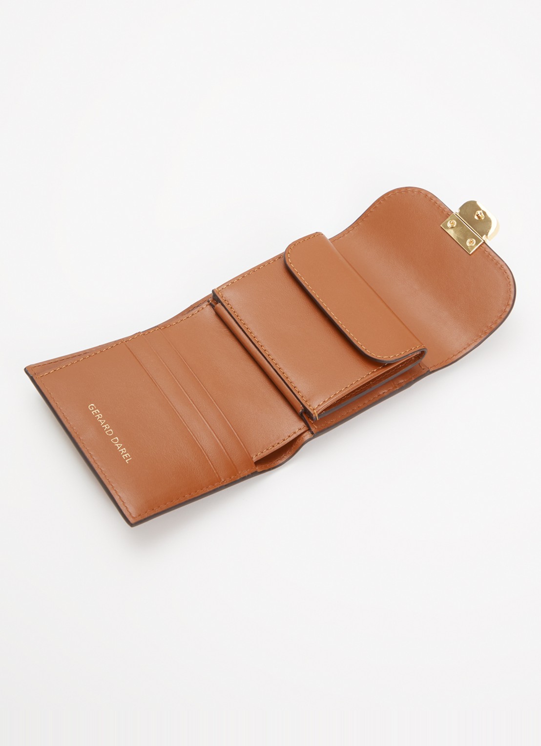 Gerard Darel Portemonnee van leer - voorkant 2 cognac