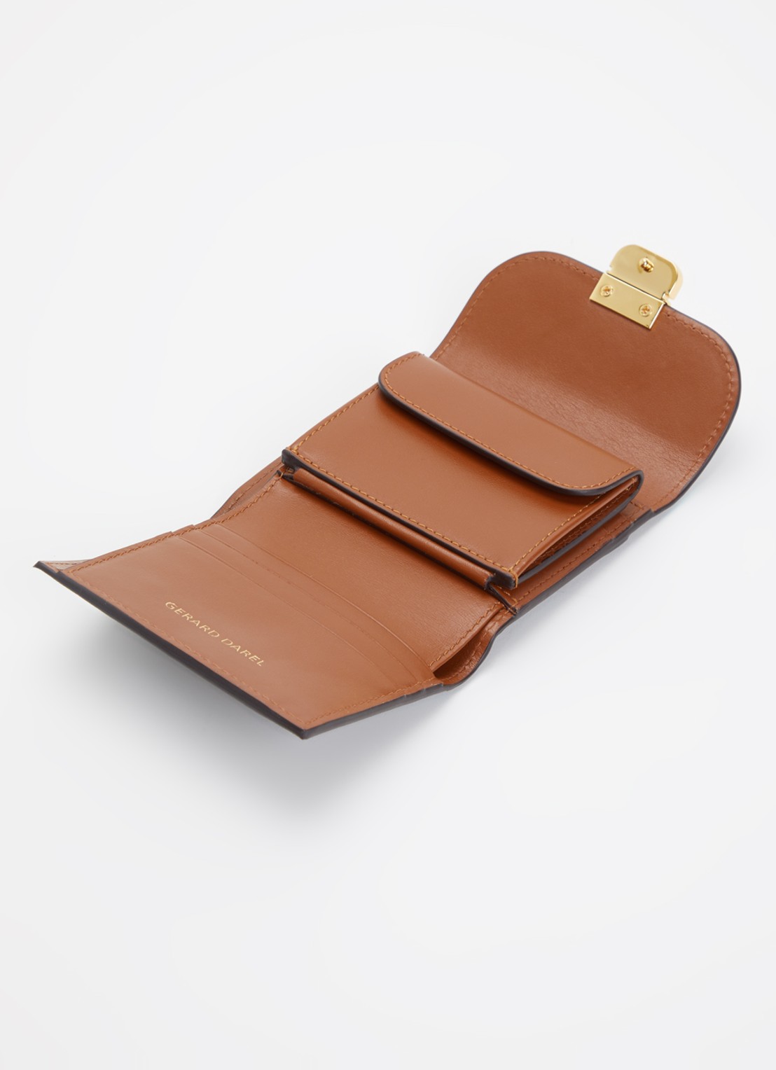 Gerard Darel Portemonnee van leer - detail 3 donkerbruin