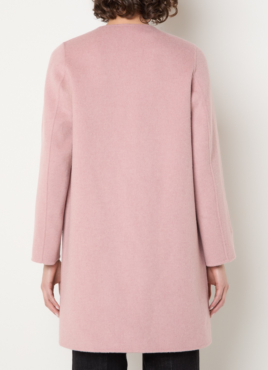 Gerard Darel Precilia reversible mantel van wol - achterkant lichtroze
