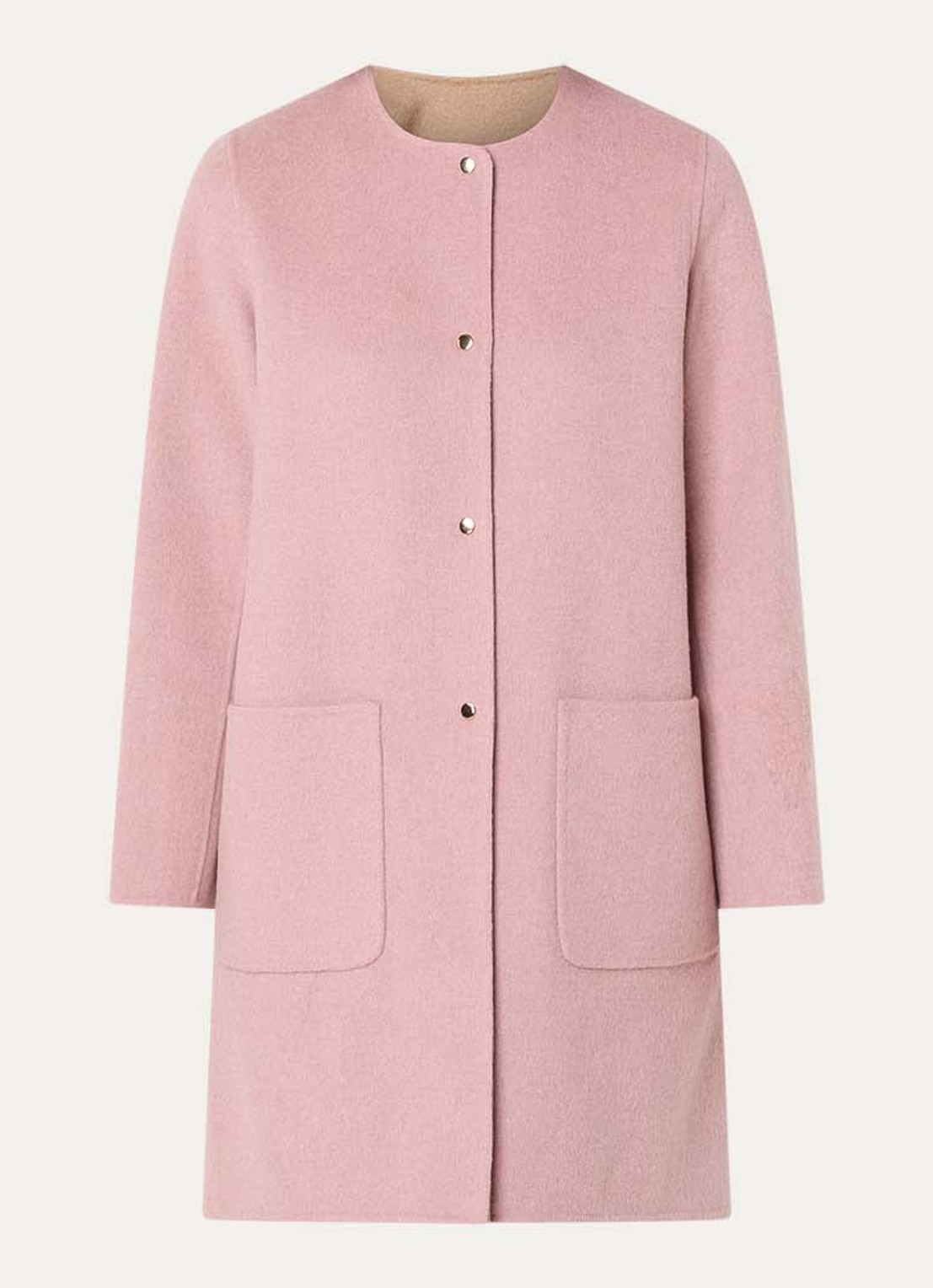 Gerard Darel Precilia reversible mantel van wol - voorkant 3 lichtroze