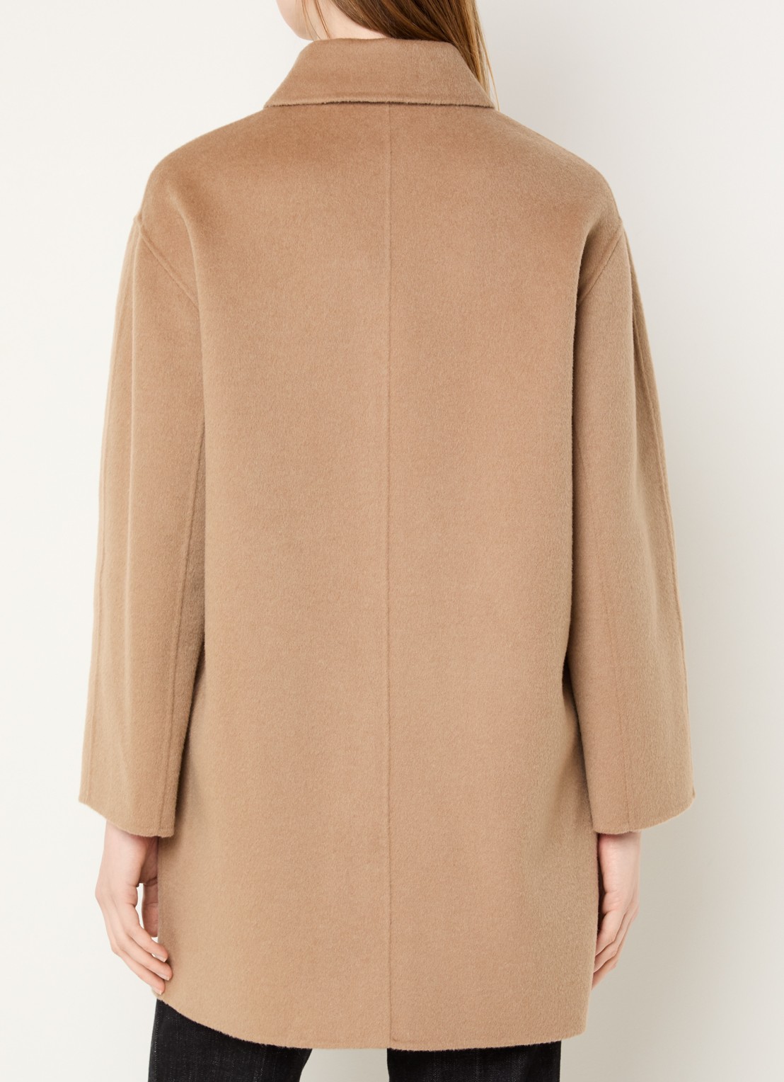 Gerard Darel Prisca mantel van wol met opgestikte zakken - achterkant camel