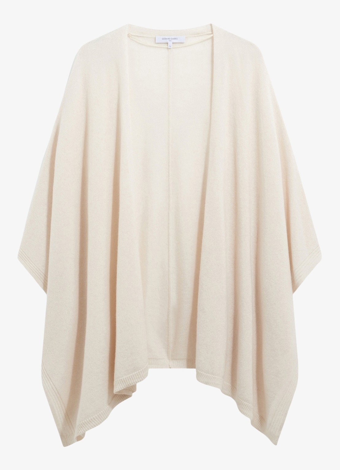 Gerard Darel Reya fijngebreide poncho van kasjmier - voorkant 2 creme