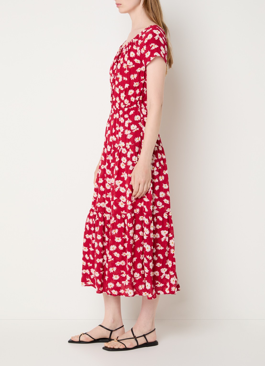 Gerard Darel Rifka midi tuniekjurk met bloemenprint - voorkant 3 rood