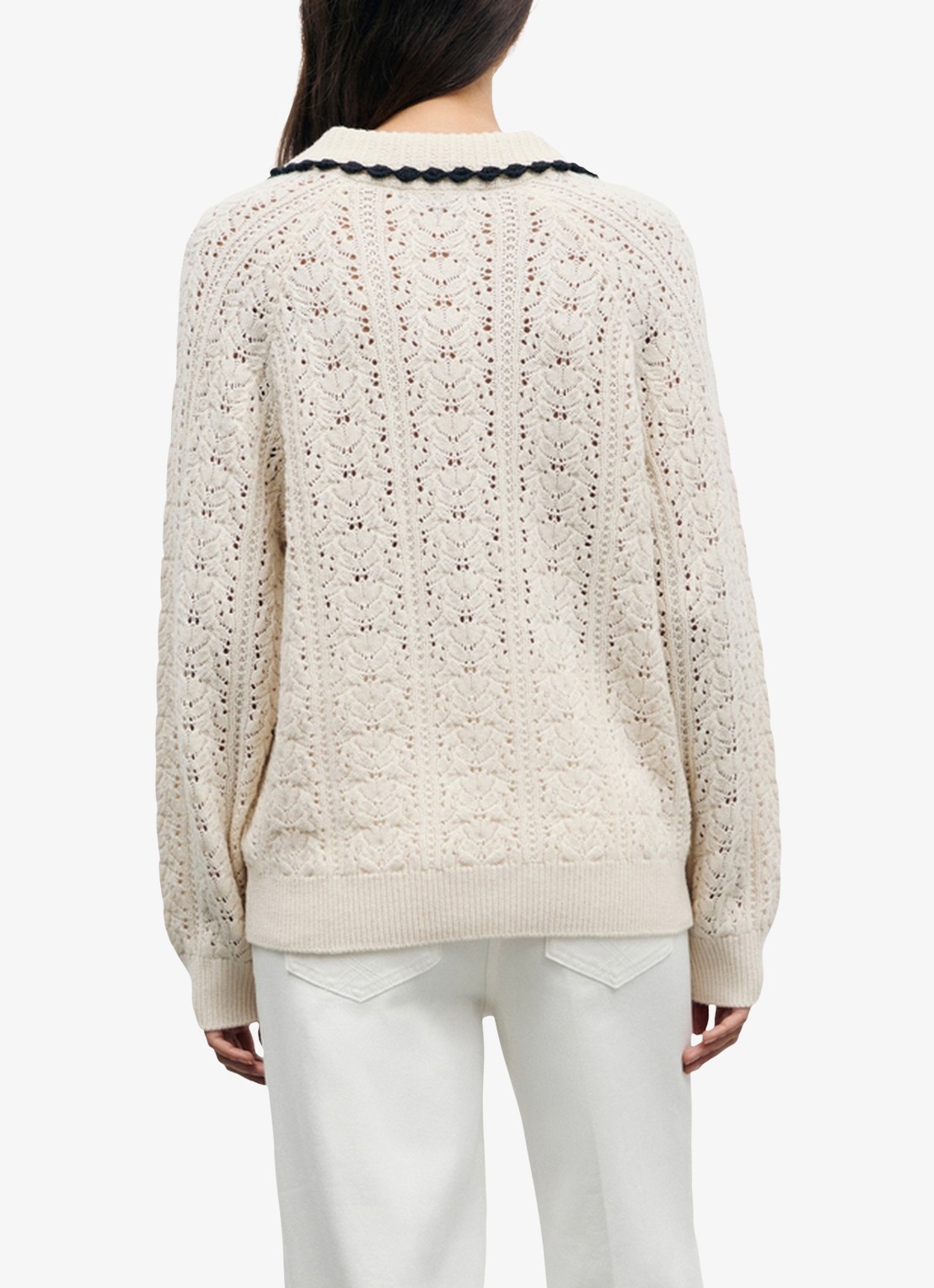 Gerard Darel Roca grofgebreide trui met polokraag - achterkant 10 creme