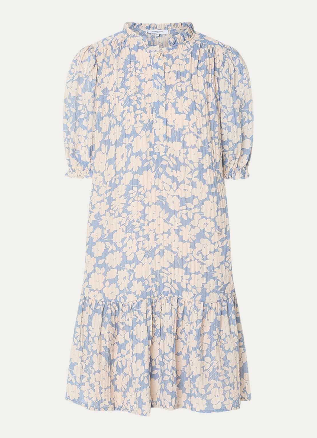 Gerard Darel Romie mini jurk met print - voorkant lichtblauw