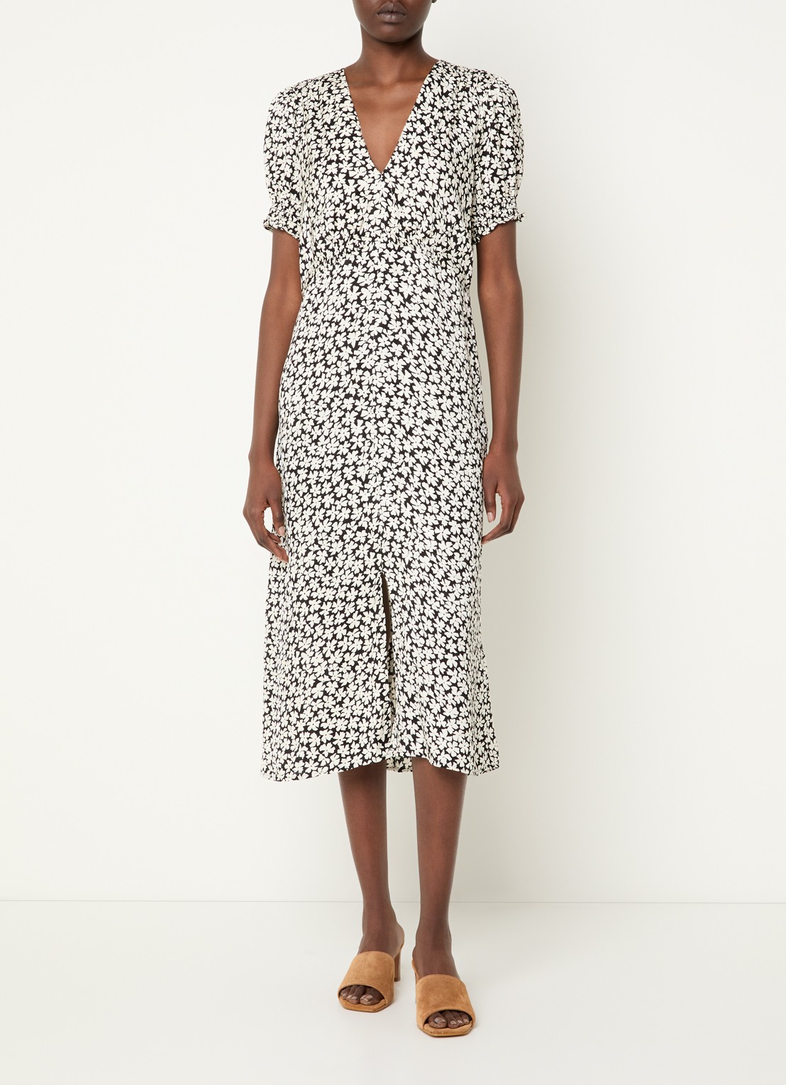 Gerard Darel Rosi midi jurk met bloemenprint - detail 2 zwart