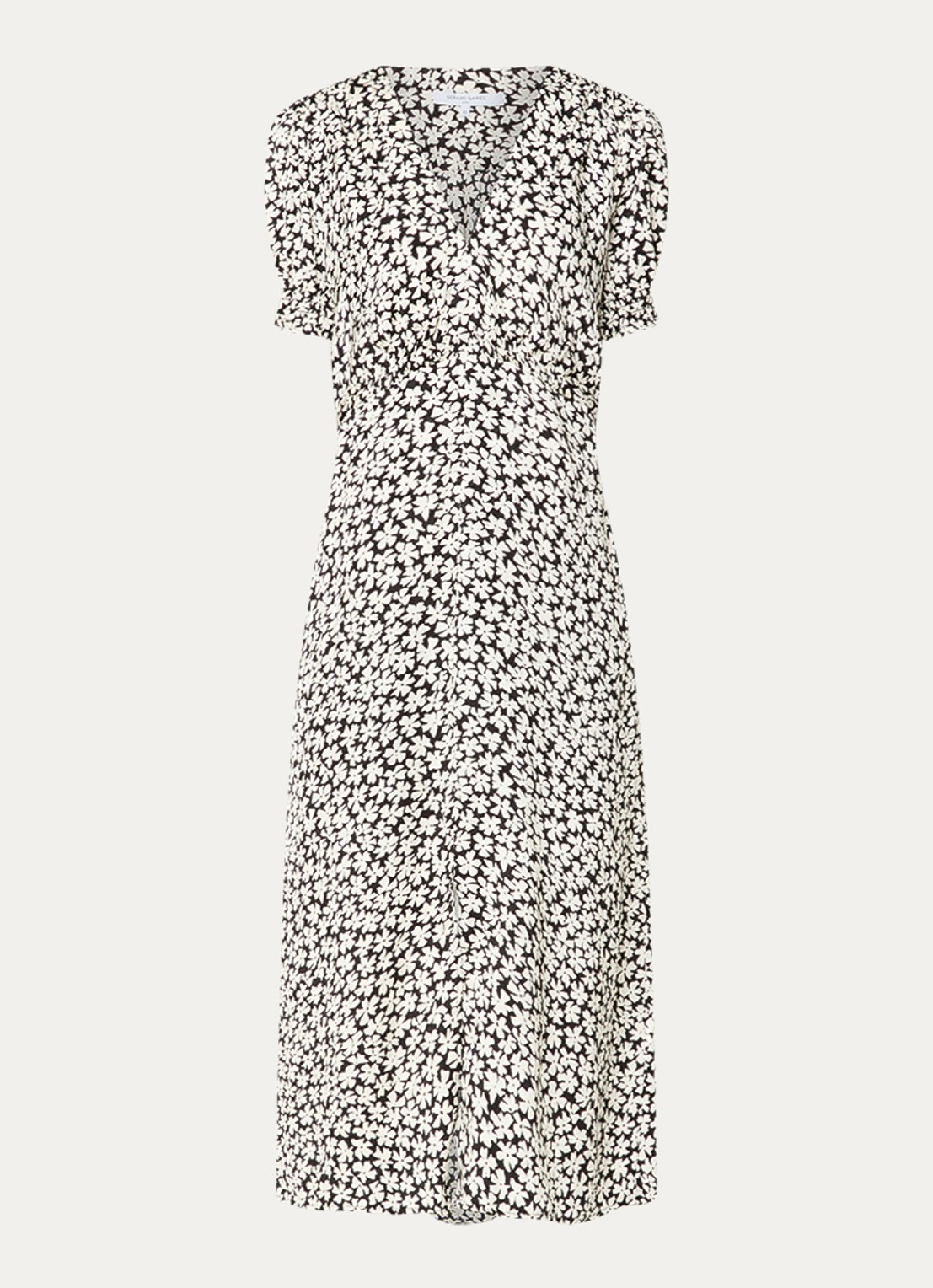 Gerard Darel Rosi midi jurk met bloemenprint - voorkant 3 zwart