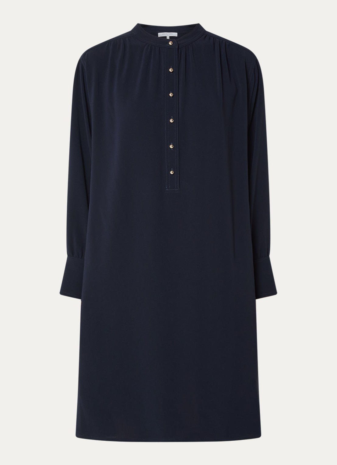 Gerard Darel Rosine mini jurk met ballonmouw - voorkant 2 donkerblauw