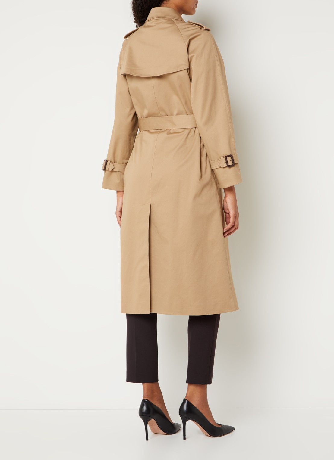 Gerard Darel Serge double-breasted trenchcoat met ceintuur - achterkant 4 camel
