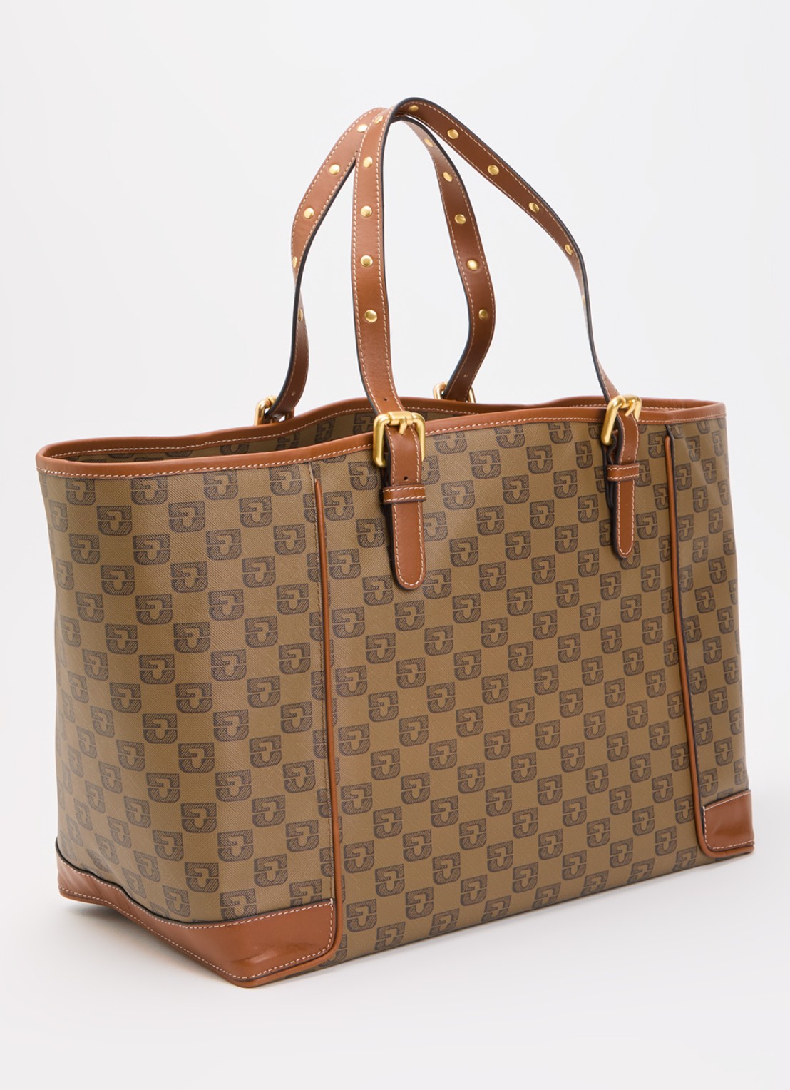 Gerard Darel Simple Bag schoudertas van canvas met details van leer  - achterkant 5 bruin