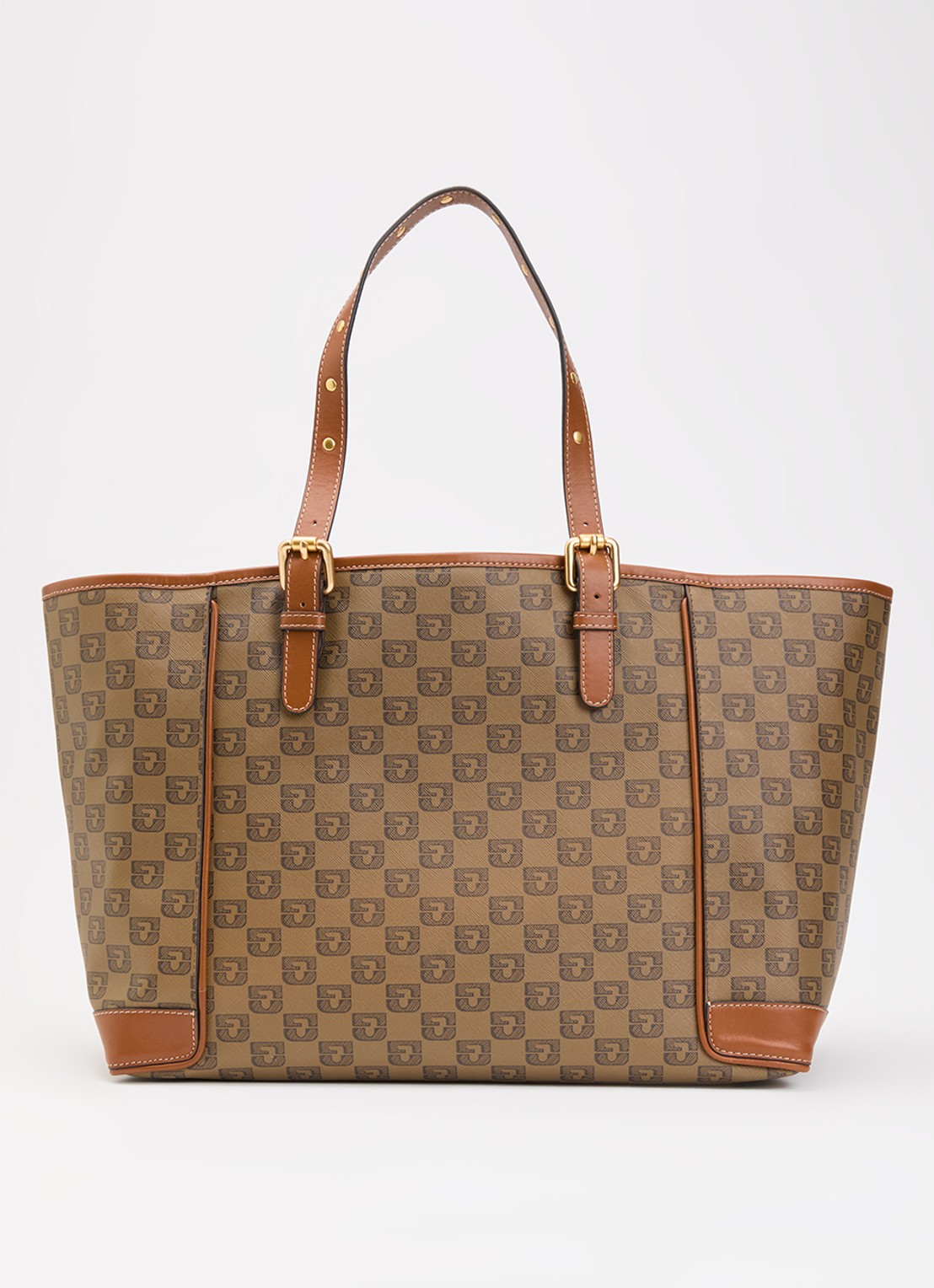 Gerard Darel Simple Bag schoudertas van canvas met details van leer  - voorkant bruin