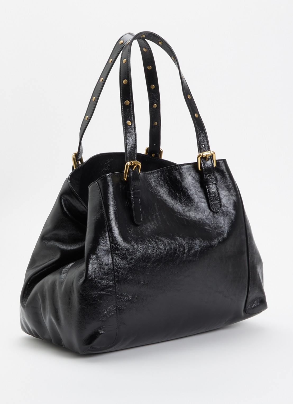 Gerard Darel Simple schoudertas van leer met structuur - achterkant 4 zwart