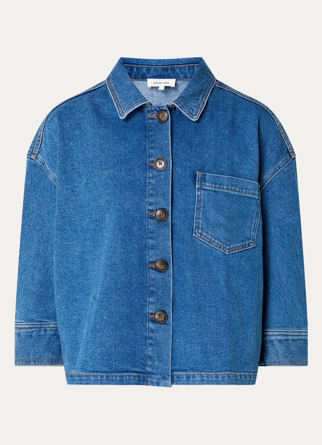 Gerard Darel Taena spijkerjas met borstzak - voorkant 2 indigo