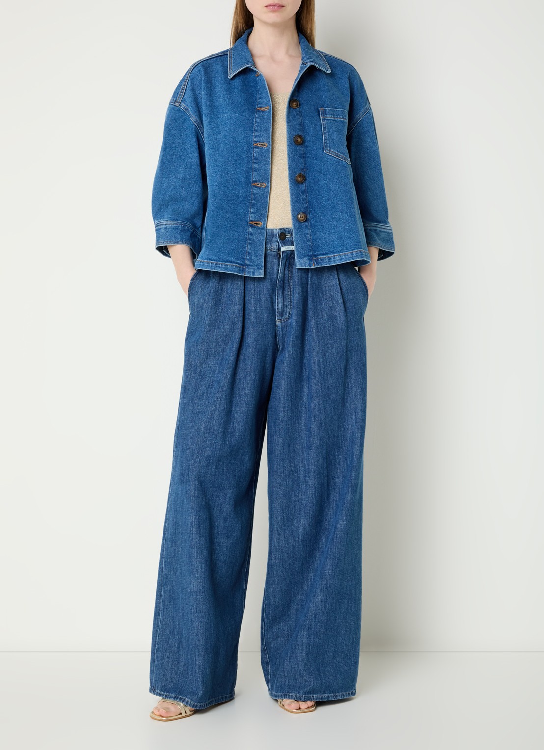 Gerard Darel Taena spijkerjas met borstzak - voorkant 3 indigo