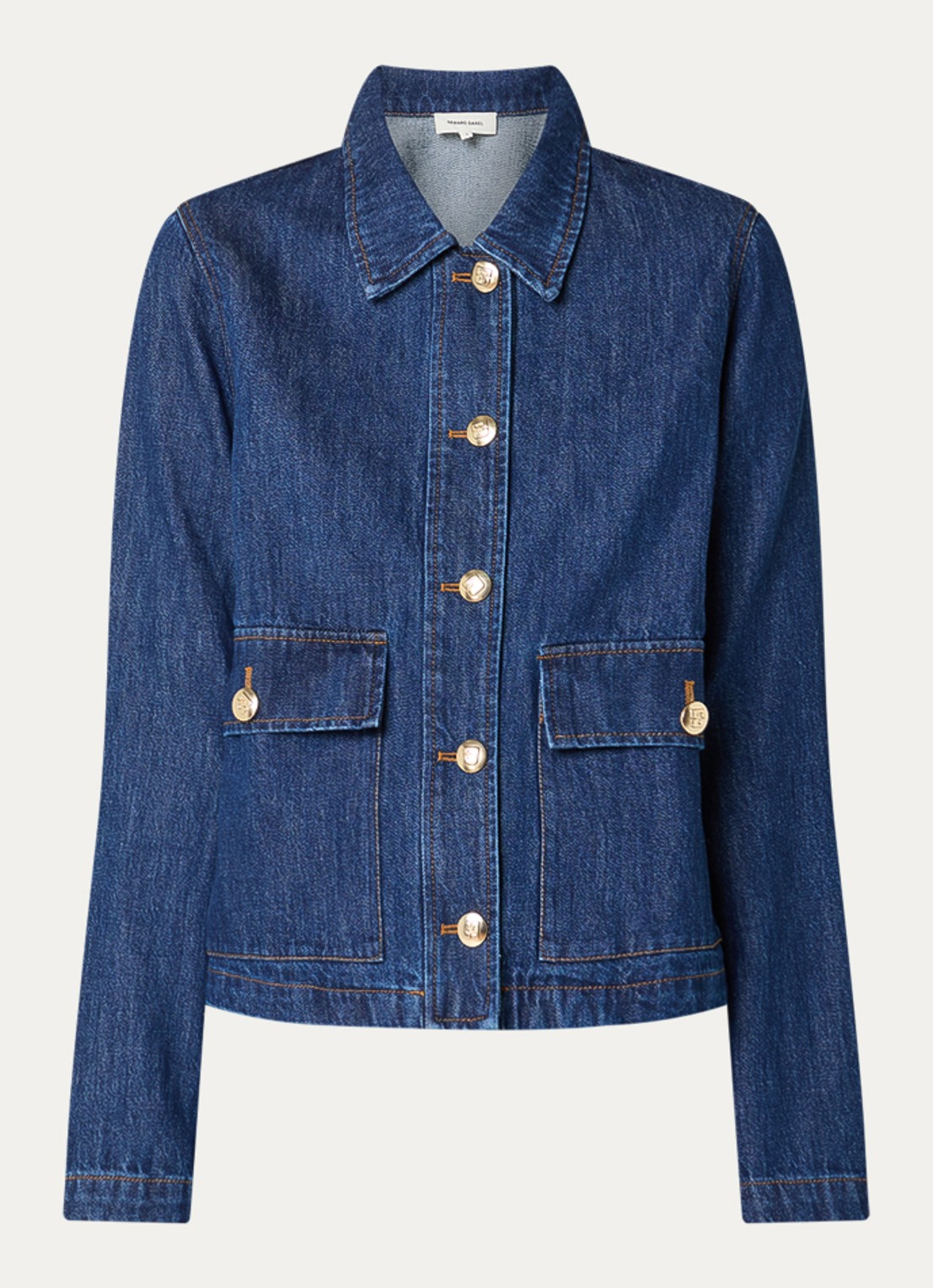 Gerard Darel Taina spijkerjas met klepzakken - voorkant indigo