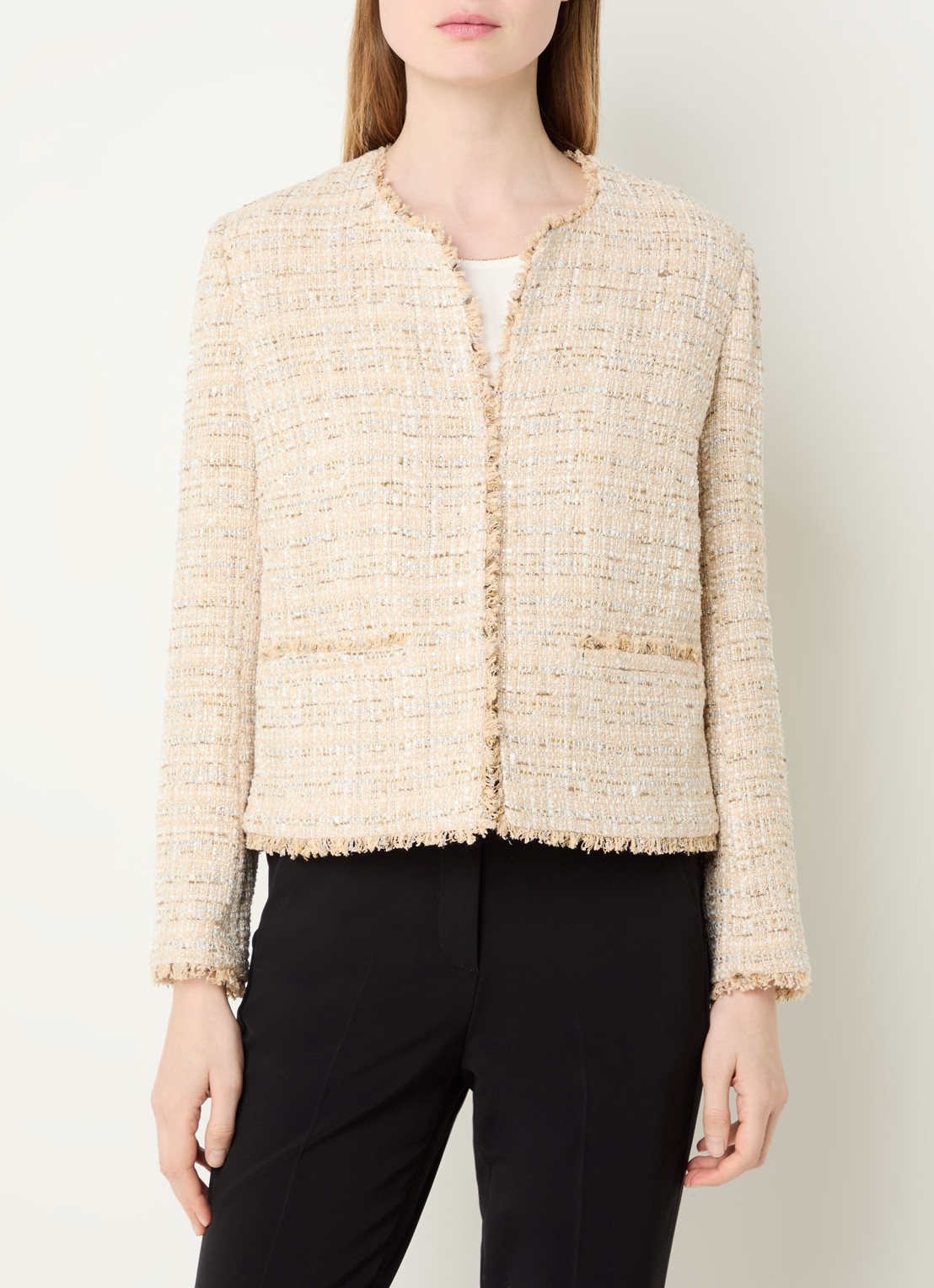 Gerard Darel Talea jack met tweed-look en lurex - detail beige