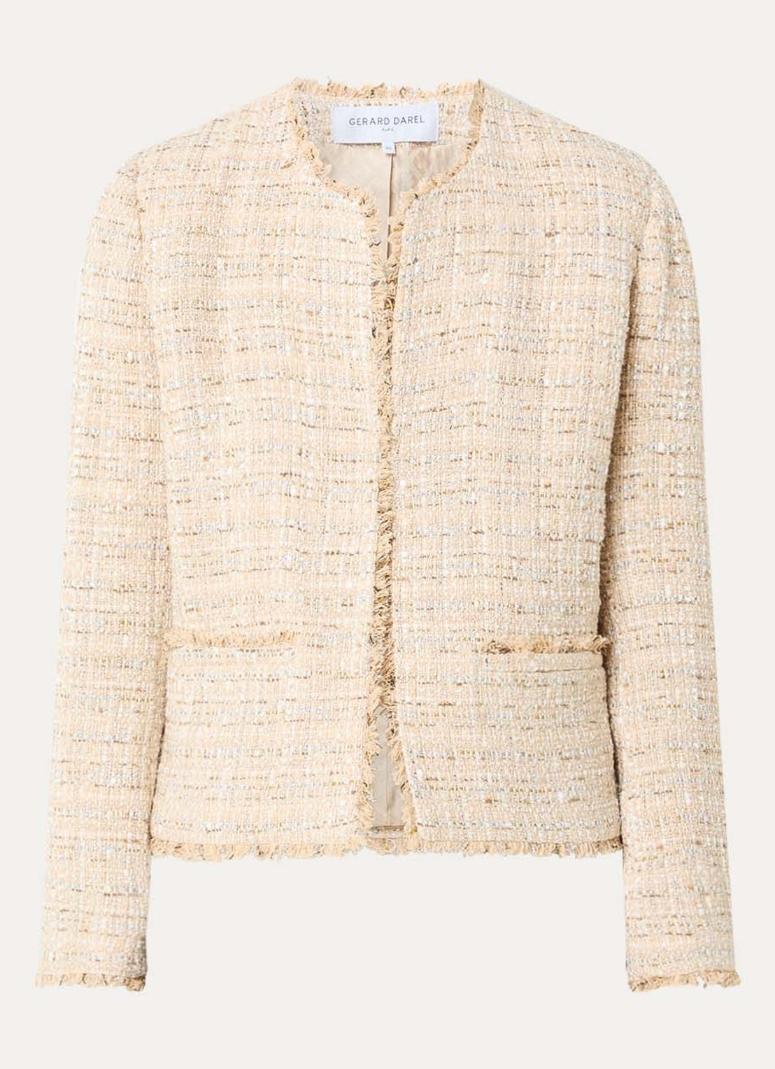Gerard Darel Talea jack met tweed-look en lurex - voorkant 3 beige