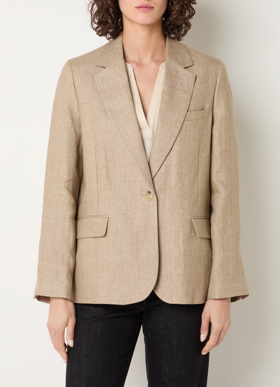 Gerard Darel Taliya blazer van linnen met klepzakken - detail 4 zand