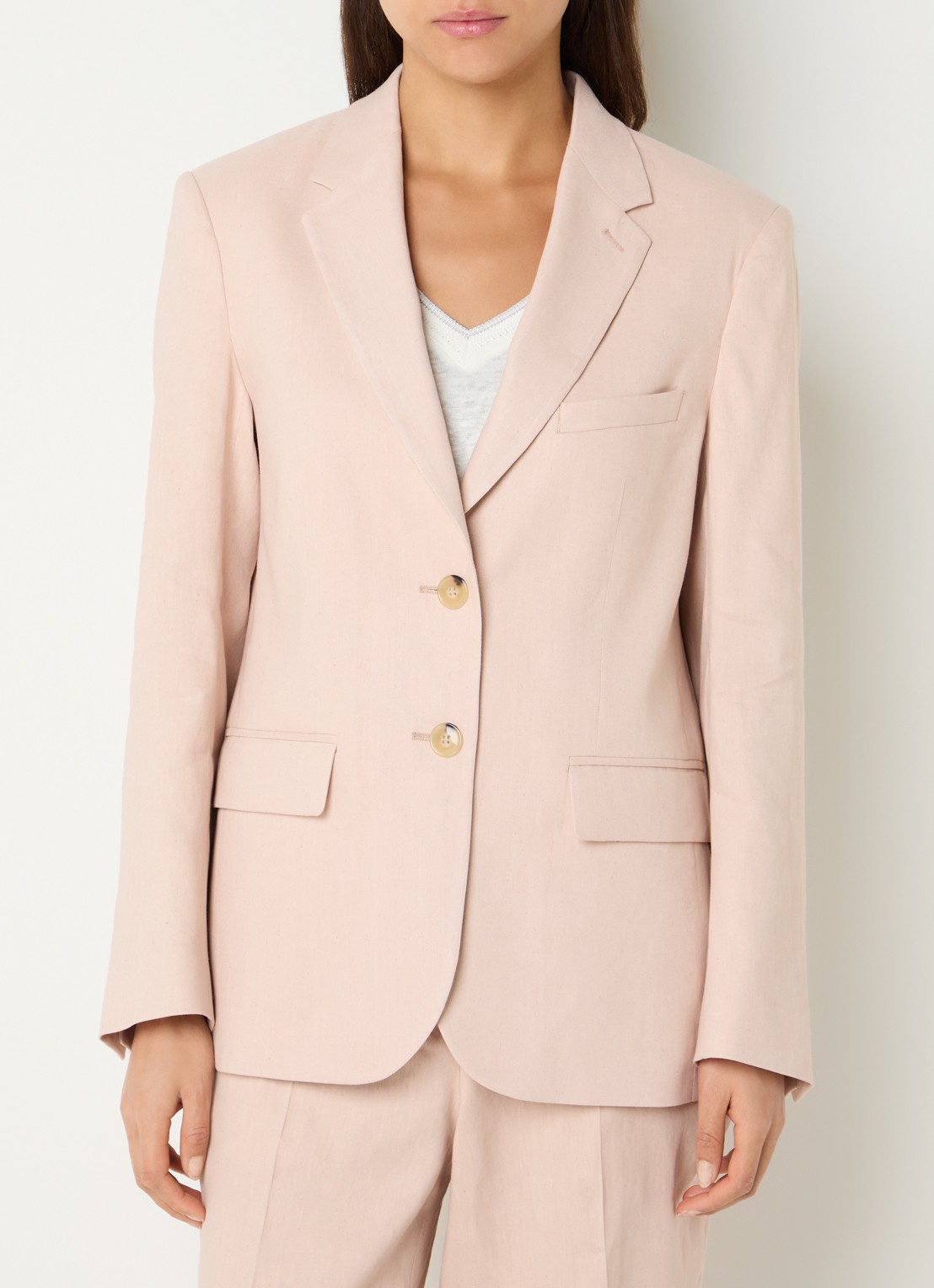 Gerard Darel Tazia blazer in linnenblend  - detail 3 lichtroze