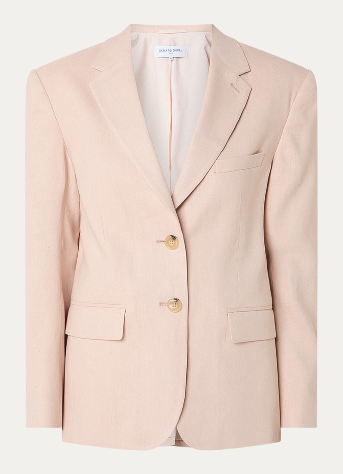 Gerard Darel Tazia blazer in linnenblend  - voorkant lichtroze