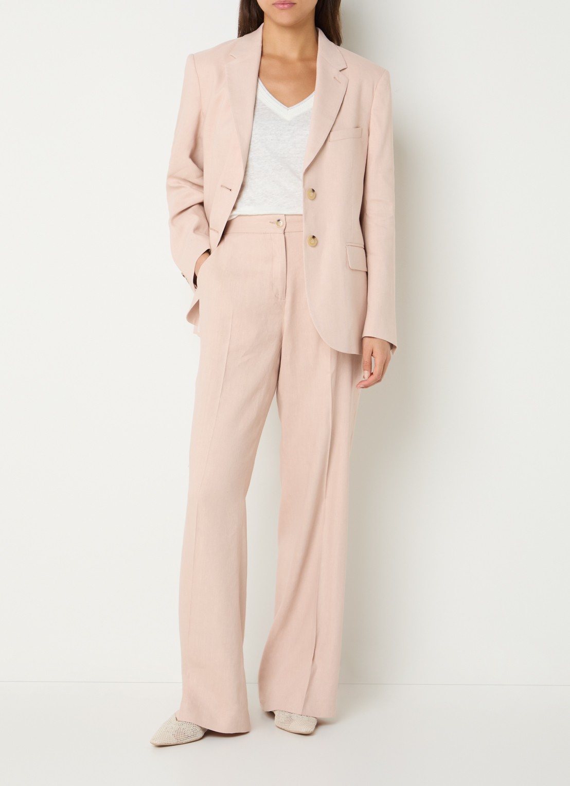 Gerard Darel Tazia blazer in linnenblend  - voorkant 2 lichtroze