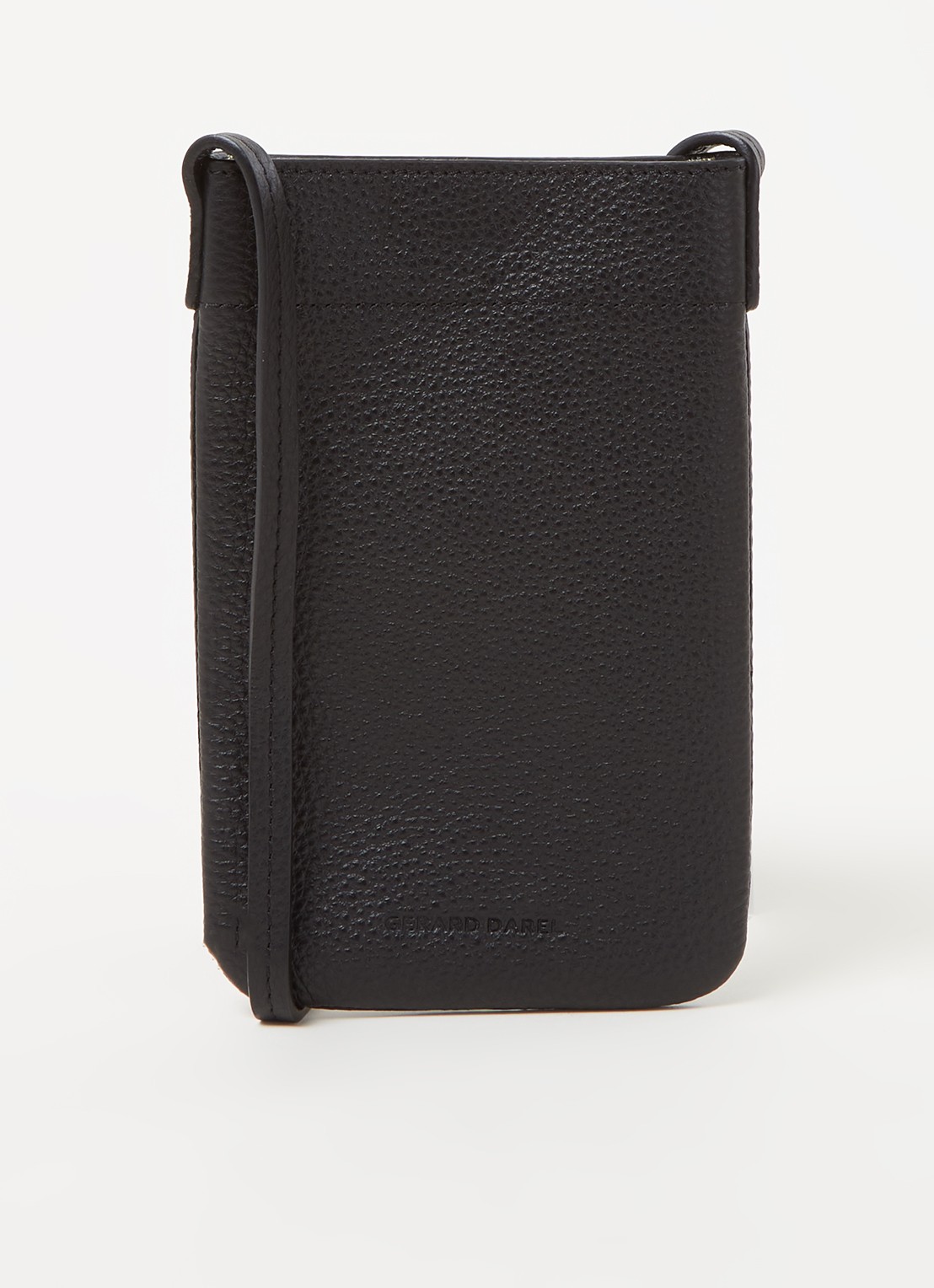 Gerard Darel Telefoonhoes van leer - voorkant zwart