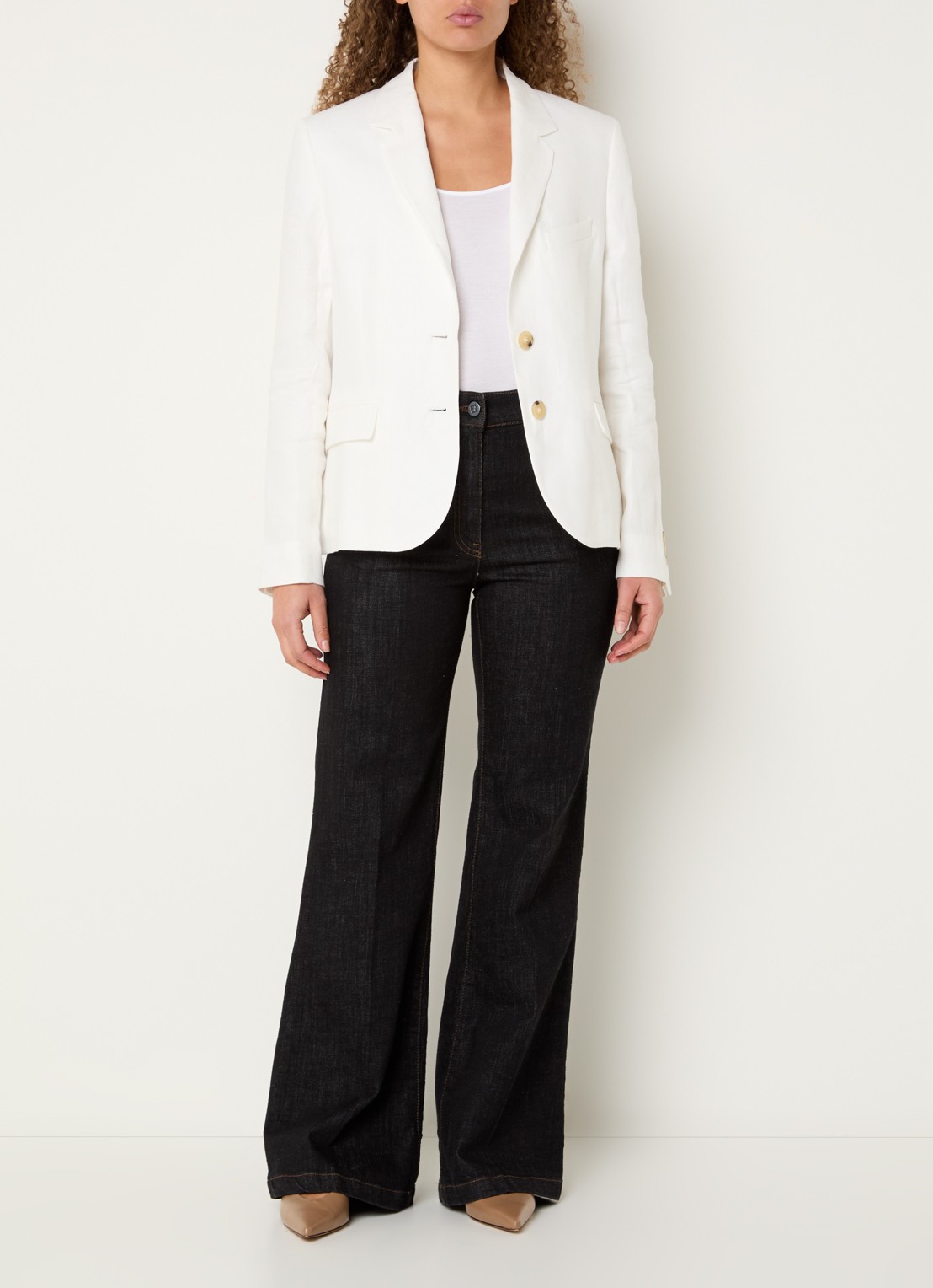 Gerard Darel Terya blazer van linnen met klepzakken - voorkant 2 wit