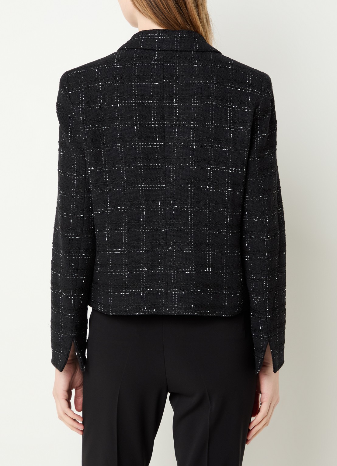 Gerard Darel Tiana blazer met tweed-look opgestikte zakken - achterkant 3 zwart