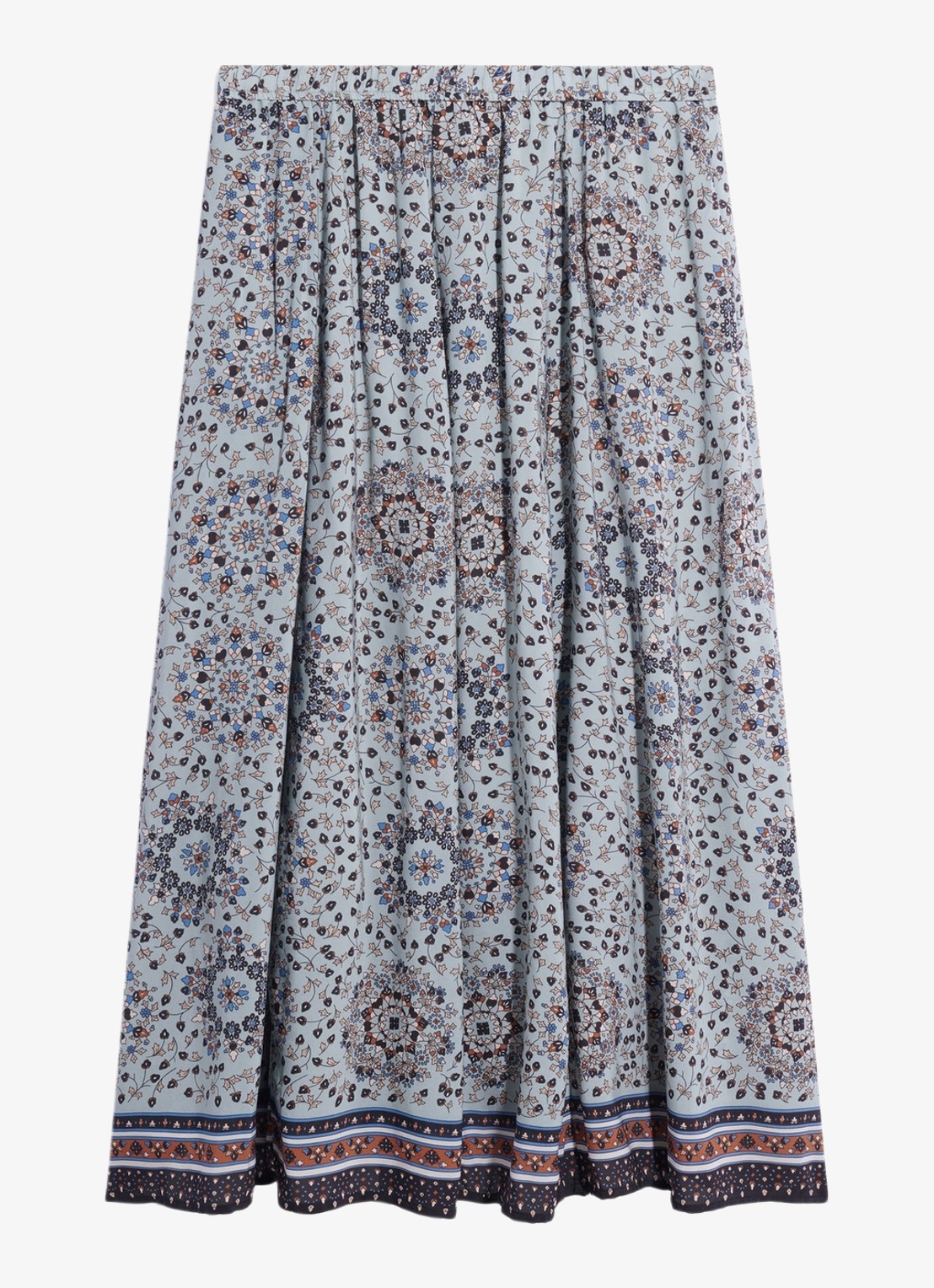Gerard Darel Tifenn midi rok met paisley dessin - voorkant 4 lichtblauw