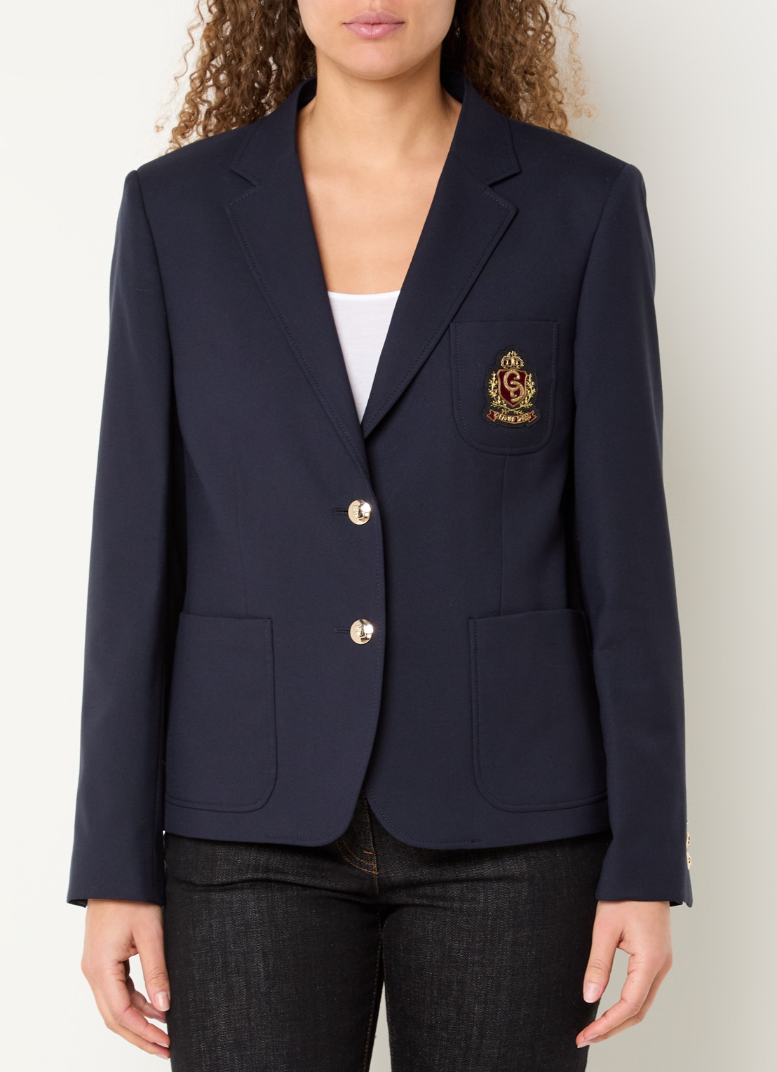 Gerard Darel Tinais blazer in wolblend met logoborduring - detail 4 donkerblauw