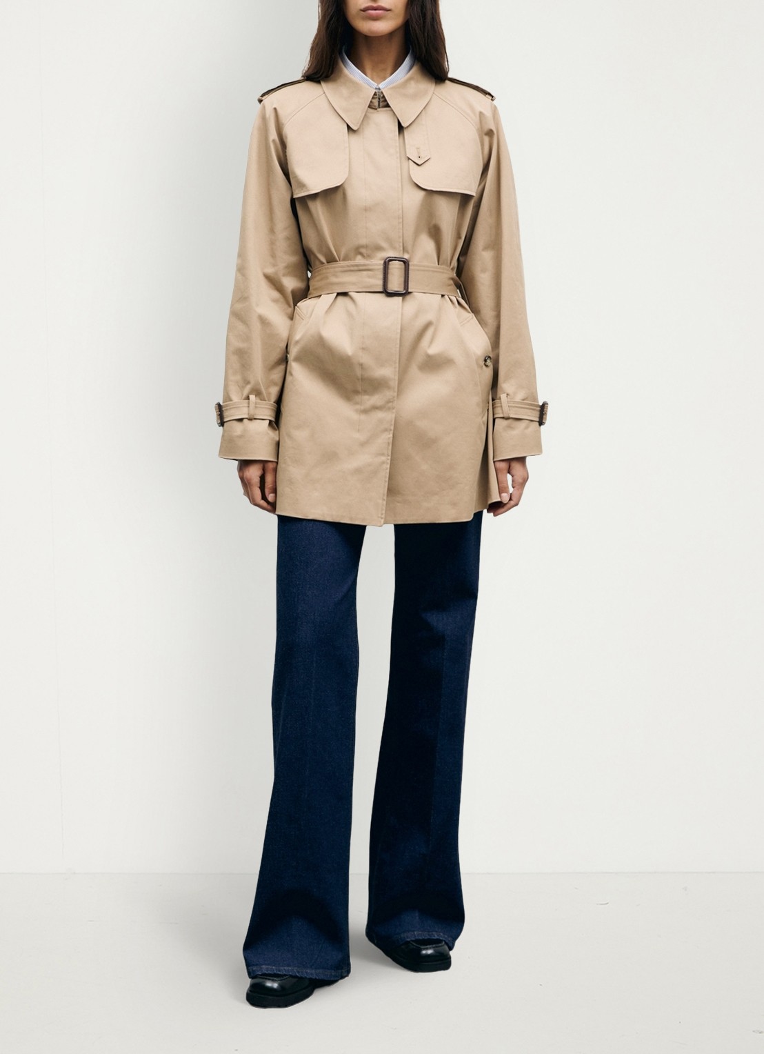 Gerard Darel Vania trenchcoat met ceintuur - detail 2 beige