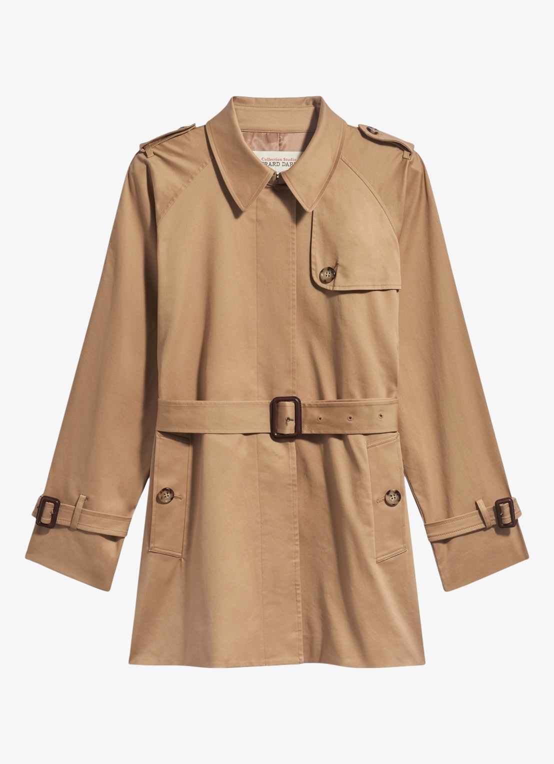 Gerard Darel Vania trenchcoat met ceintuur - voorkant 5 beige