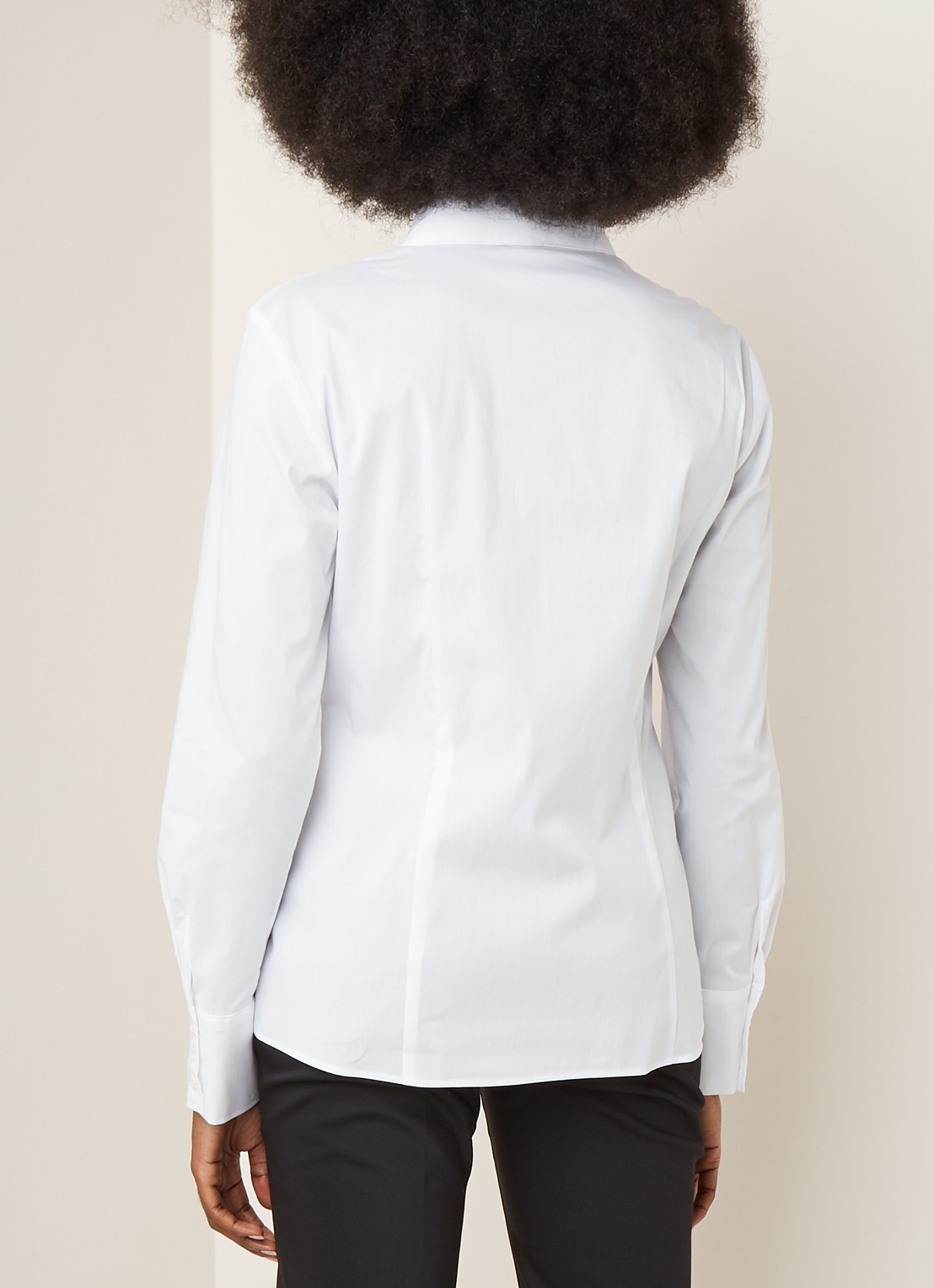 Gerry Weber Basic fit blouse van stretch katoen - achterkant wit
