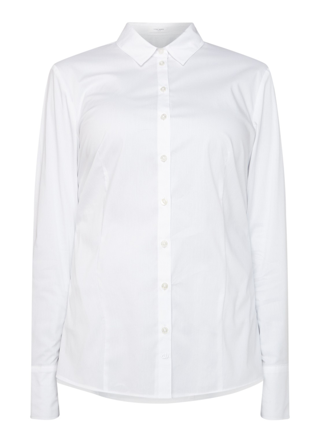 Gerry Weber Basic fit blouse van stretch katoen - voorkant 2 wit