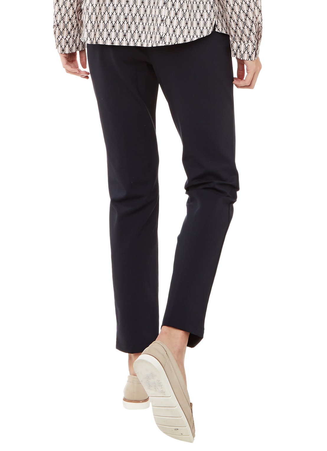 Gerry Weber Roxane mid waist slim fit cropped pantalon met stretch - achterkant donkerblauw