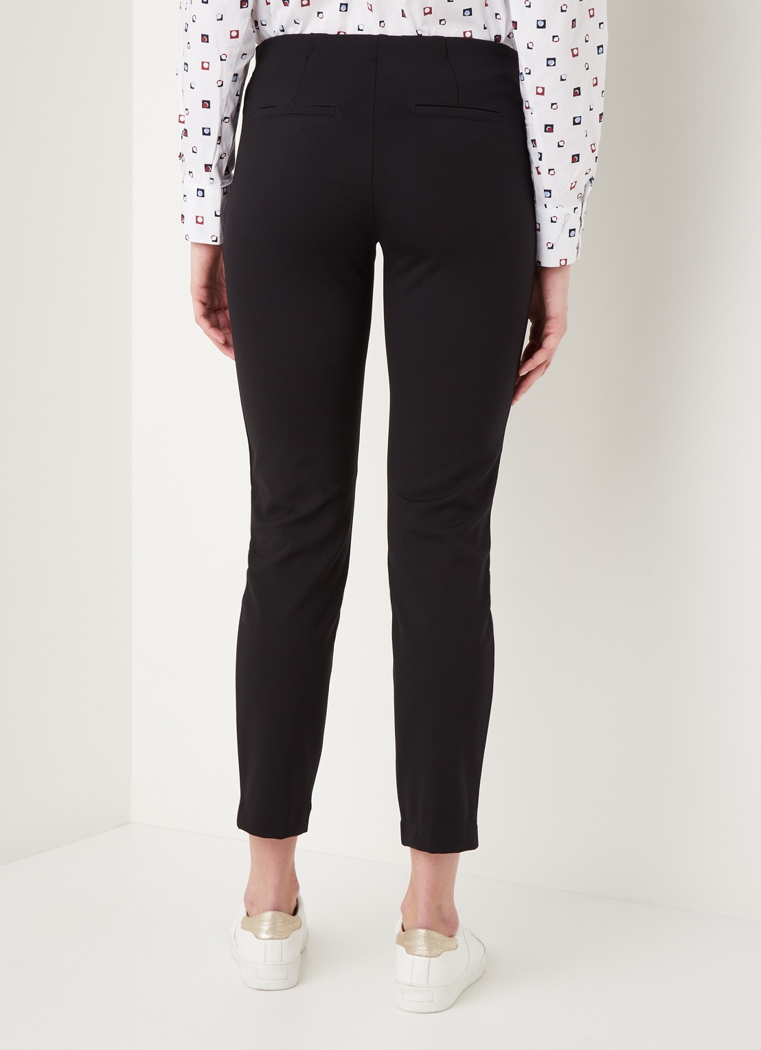 Gerry Weber Roxane mid waist slim fit cropped pantalon met stretch - achterkant zwart