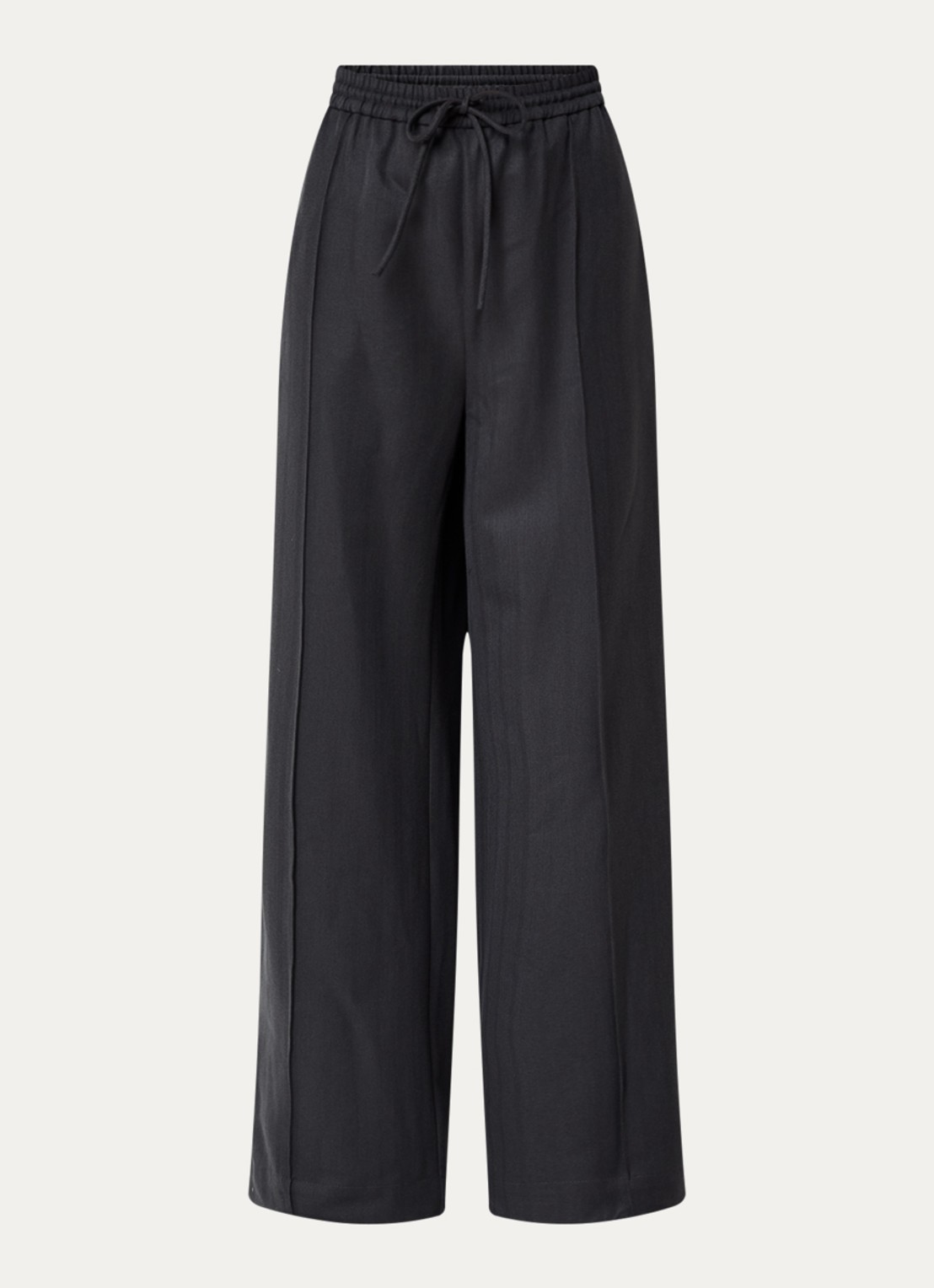 Gestuz Alezia mid waist loose fit trackpants met steekzakken - voorkant 3 donkergrijs
