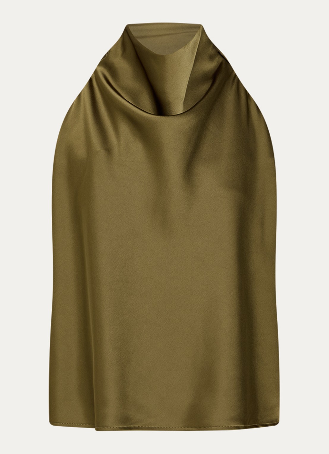 Gestuz Cerina top met rugdecolleté - voorkant olijfgroen