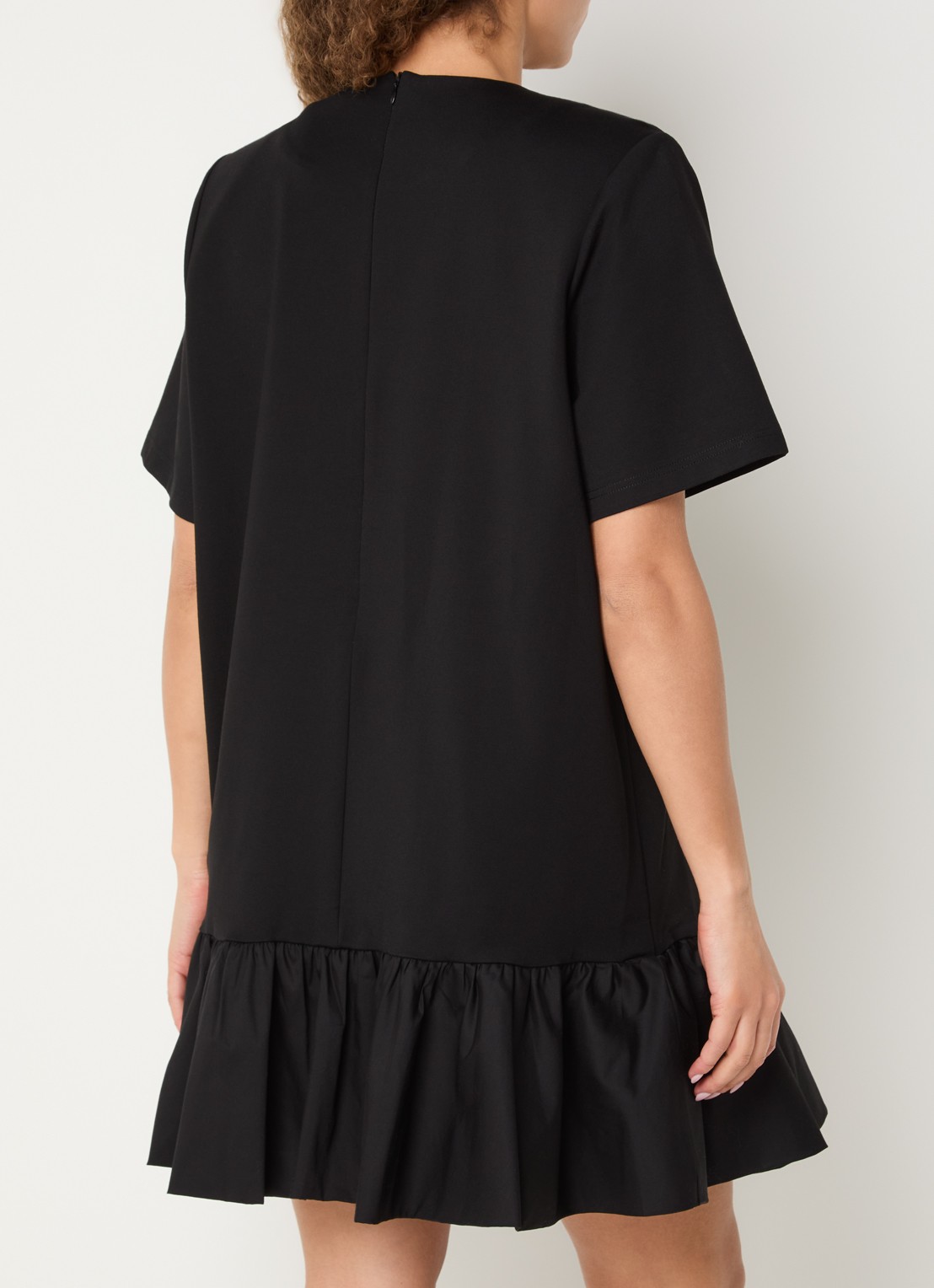 Gestuz Erin mini jurk met peplum - achterkant 3 zwart