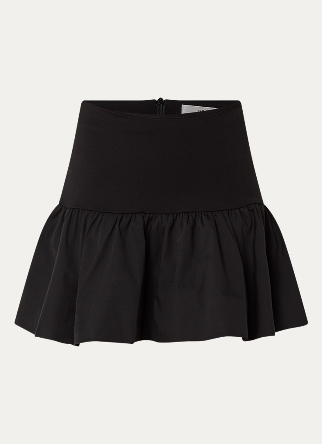 Gestuz Erin mini rok met plooidetail - voorkant 2 zwart