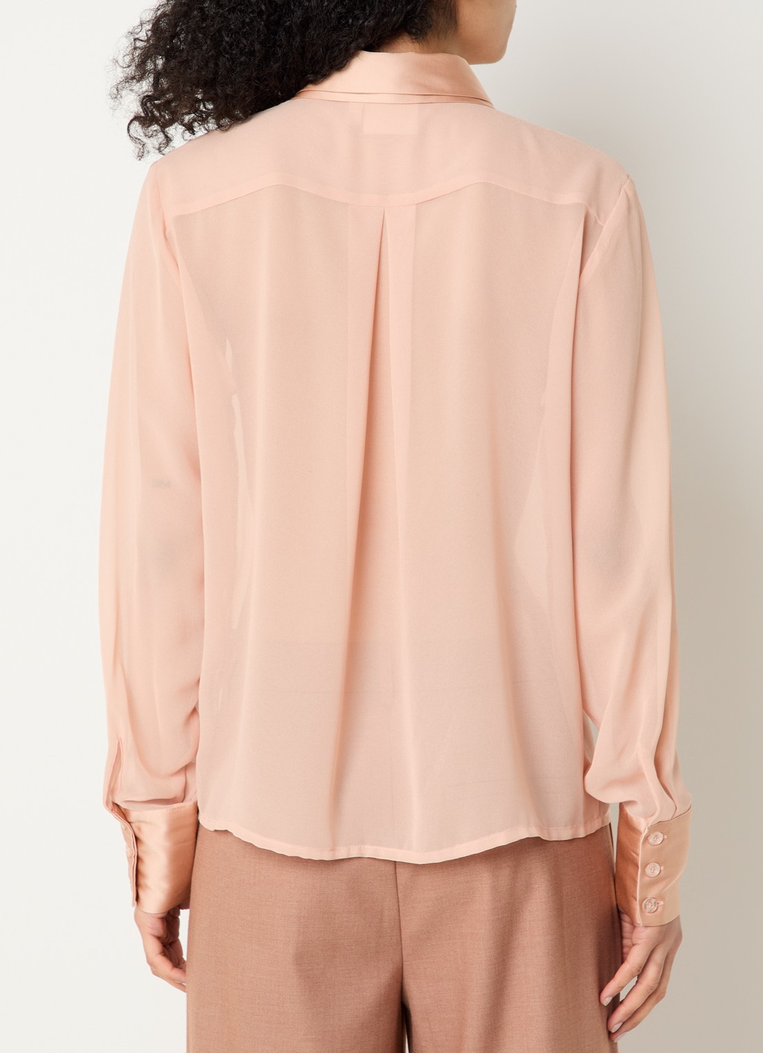 Gestuz GZchif semi-transparante blouse met sjaalkraag - achterkant 3 oudroze