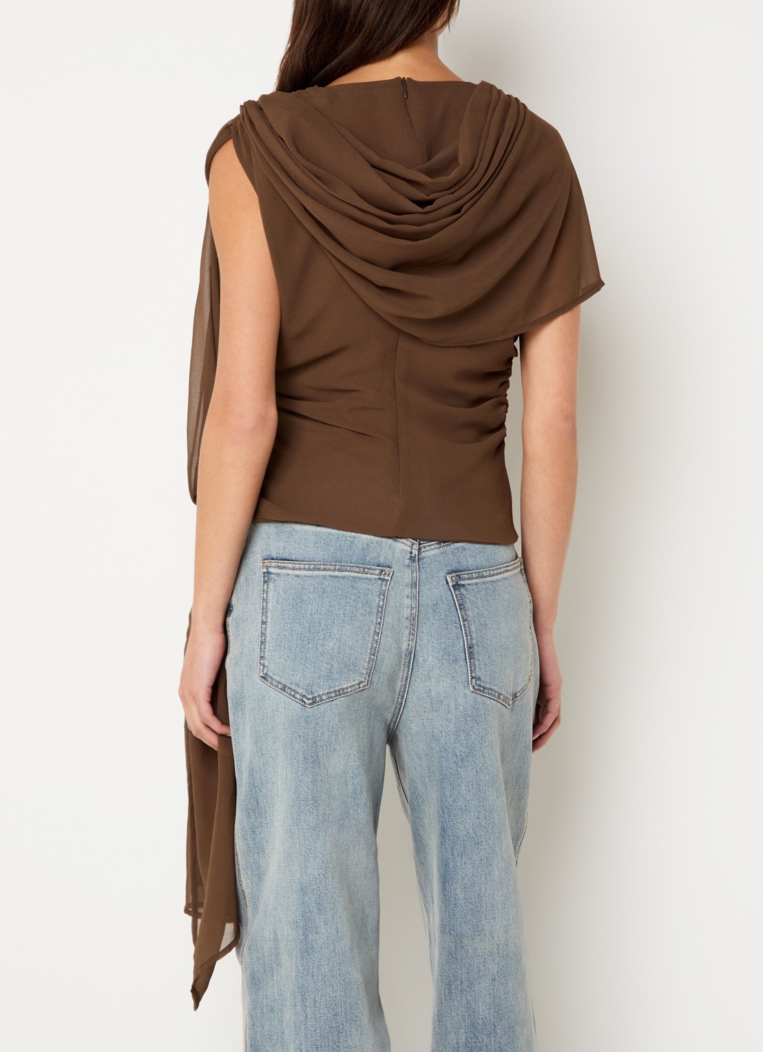 Gestuz Gzdarly Blouse - achterkant 3 hazelnootbruin