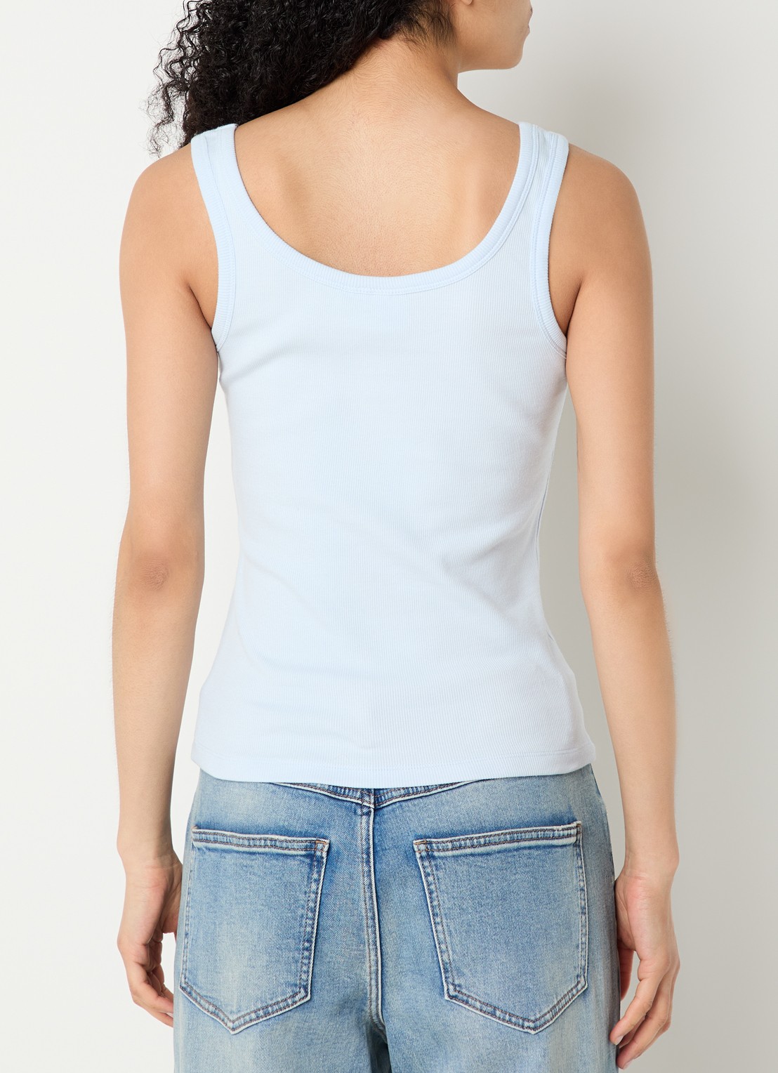 Gestuz GZdrew tanktop met logoborduring - achterkant 2 lichtblauw