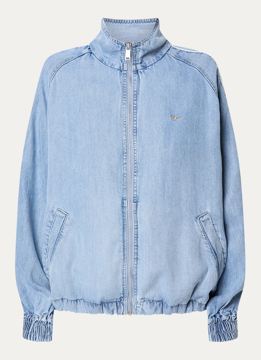 Gestuz GZsea jack van chambray met steekzakken - voorkant indigo
