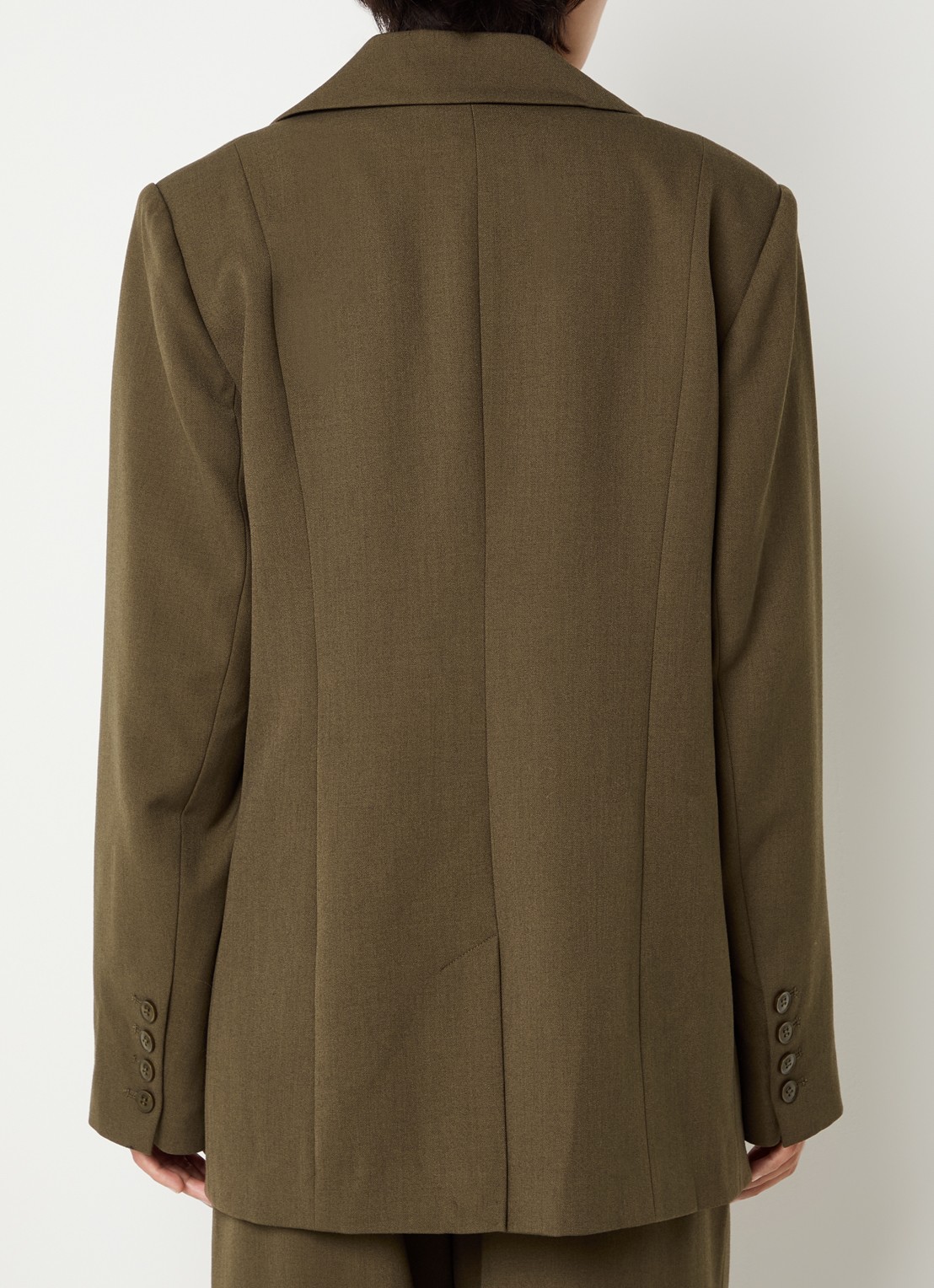 Gestuz GZstacy blazer met schoudervulling en klepzakken - achterkant 3 bronsgroen