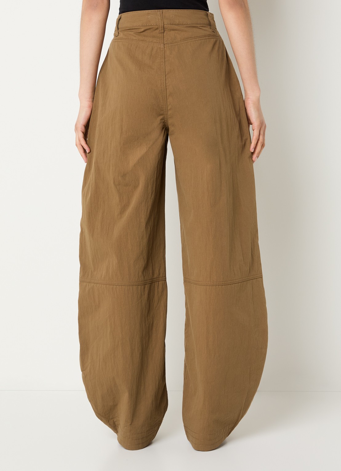 Gestuz GZzandaya high waist balloon fit broek met ritszakken - achterkant bruin