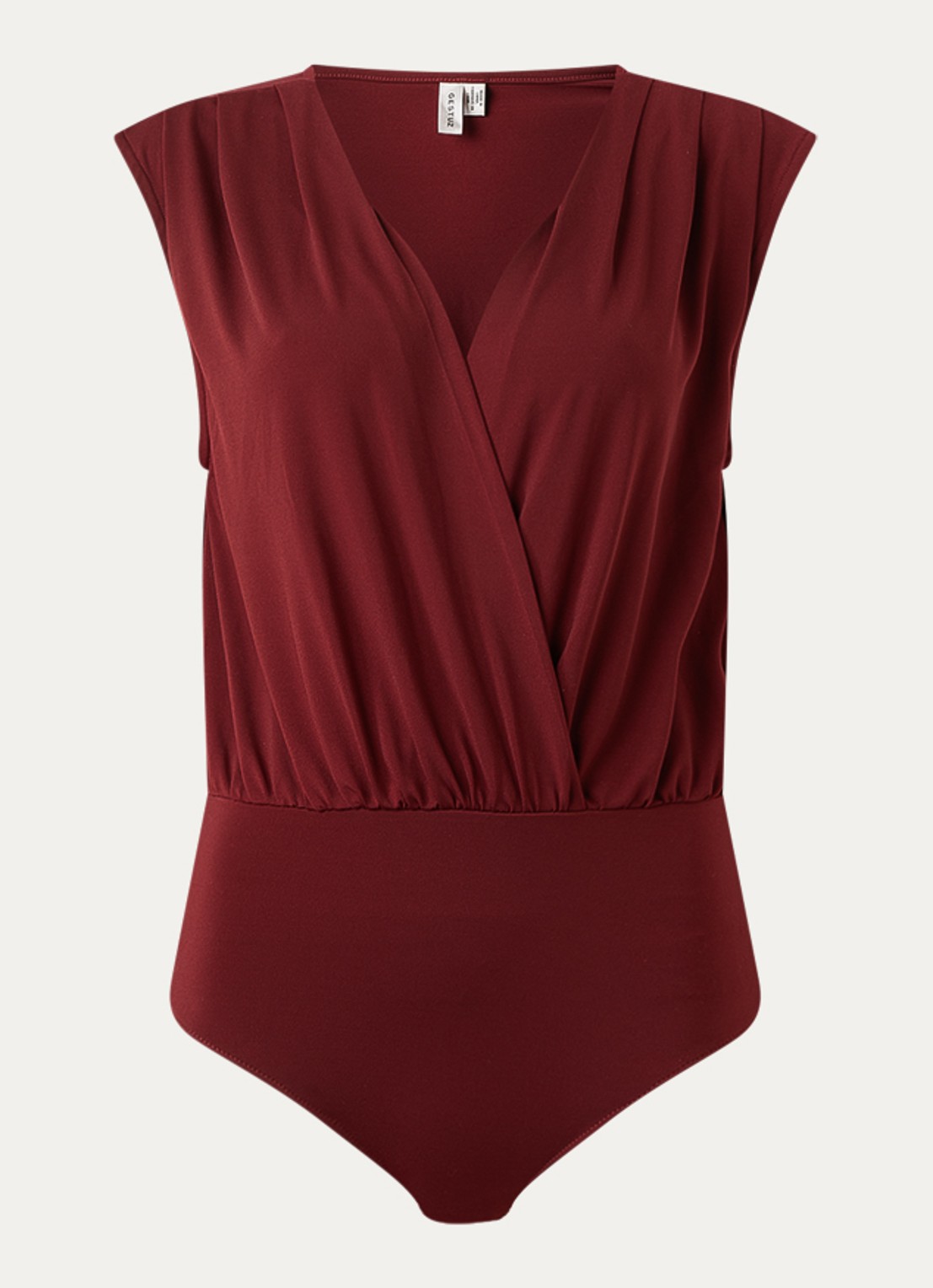 Gestuz Nadie body met V-hals - voorkant 3 bordeauxrood