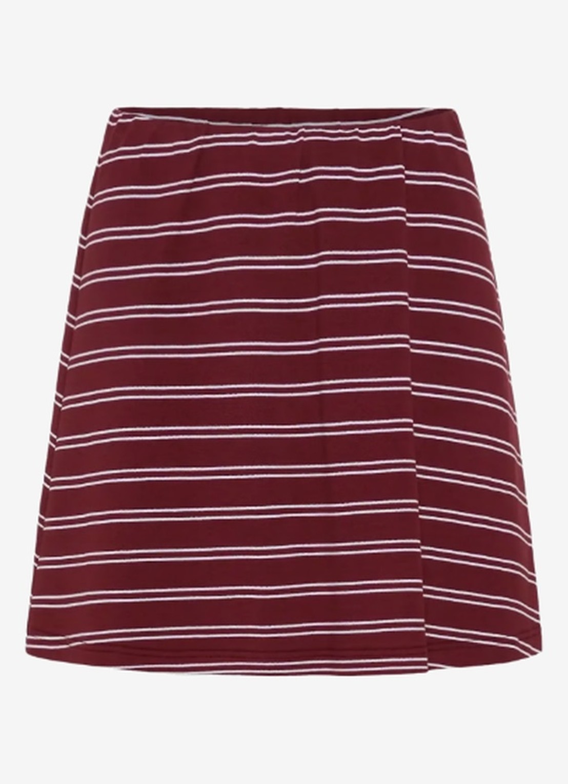 Gestuz Pilova mini rok met streepprint - voorkant 3 bordeauxrood